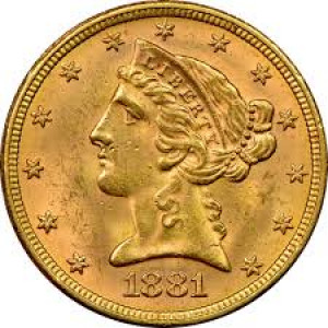 1881-S $5 Liberty Head Half Eagle NGC MS 61
