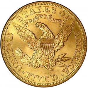 1908 $5 Liberty Head Half Eagle NGC MS61